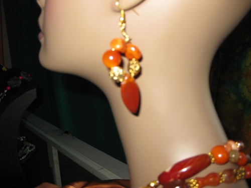Carnelian Mardi Gras  earrings