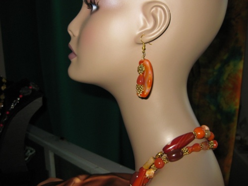 Carnelian Mardi Gras  earrings two