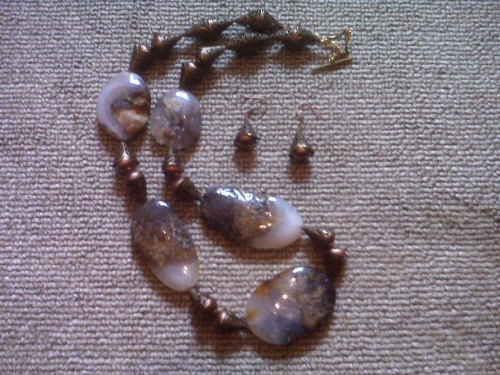 "agatha"  with copper - necklace and earrings
