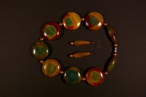 Rainbow Circle  (necklace and earrings)