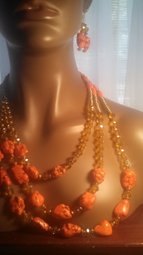 Lusty Orange (necklace and earrings)
