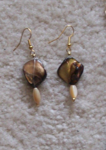 brown mop earrings